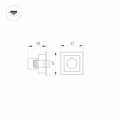 Светильник MS-ORIENT-BUILT-TURN-TC-S67x67-3W Warm3000 (WH-BK, 30 deg, 230V) (Arlight, IP20 Металл, 5