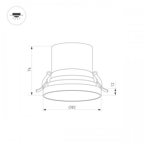 Светильник MS-VOLCANO-BUILT-R82-10W Day4000 (WH, 38 deg, 230V) (Arlight, IP20 Металл, 5 лет)