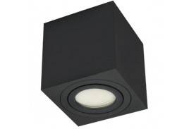 Светильник накладной под лампу с цоколем GU10 MAX50W D80*100mm, IP20, алюминий, черный TrueEner