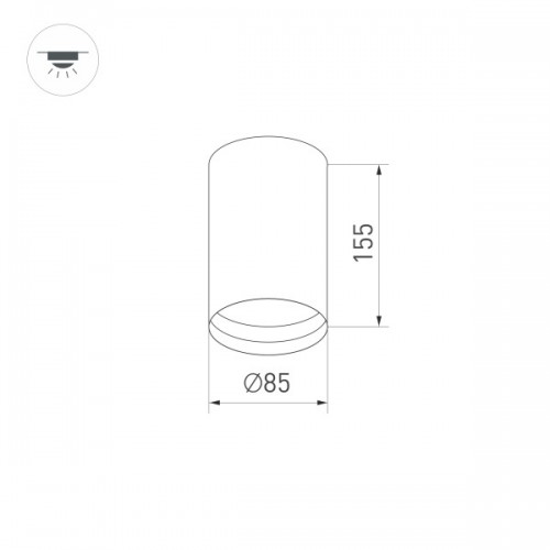 Светильник накладной SP-POLO-R85-1-15W Day White 40deg (Black, Black Ring) (Arlight, IP20 Металл, 3