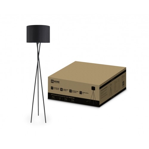Светильник напольный под лампу ТНО 04-Е27Ч 230В черный абажур, черная тренога IN HOME