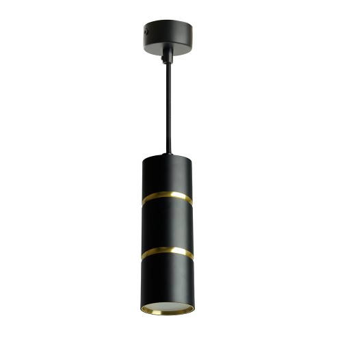 Светильник потолочный на подвесе R16 35W, 230V, GU10, чёрный, золото D55*H180 ML1868