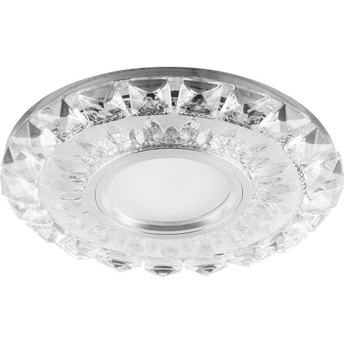 Светильник потолочный встраиваемый со светодиодной подсветкой 15LED*2835 SMD 4000K, MR16 50W G5.3, прозрачный, хром, CD922 с драйвером в комплекте