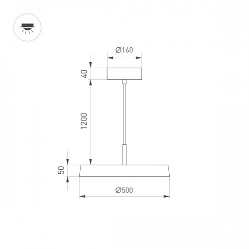 Светильник SP-ELEGANT-R500-37W Warm3000 (WH, 120 deg, 230V) (Arlight, IP20 Металл, 3 года)