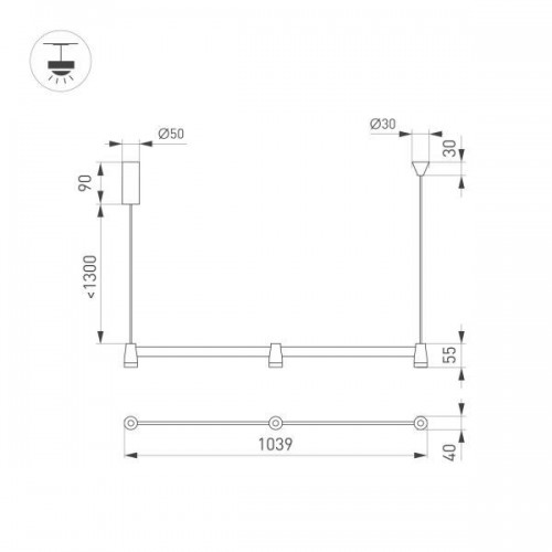 Светильник SP-ELIZEO-S1000-16W Warm3000 (BK, 35 deg, 230V) (Arlight, IP20 Металл, 3 года)