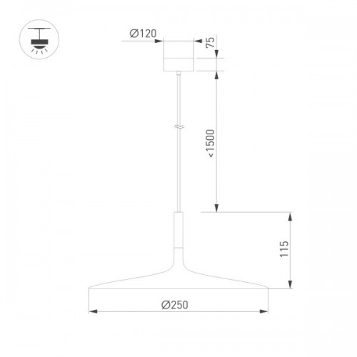 Светильник SP-FIORE-R250-8W Day4000 (BK, 120 deg, 230V) (Arlight, IP20 Металл, 3 года)