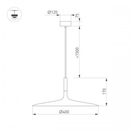 Светильник SP-FIORE-R400-13W Day4000 (BK, 120 deg, 230V) (Arlight, IP20 Металл, 3 года)