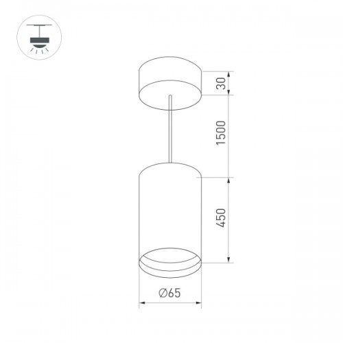 Светильник SP-POLO-HANG-LONG450-R65-8W Day4000 (WH-WH, 40 deg) (Arlight, IP20 Металл, 3 года)