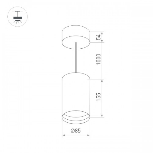 Светильник SP-POLO-HANG-R85-15W White5000 (BK-GD, 40 deg) (Arlight, IP20 Металл, 3 года)