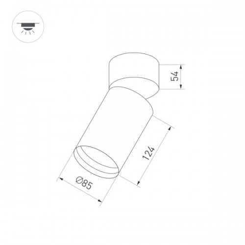 Светильник SP-POLO-SURFACE-FLAP-R85-15W Day4000 (WH-BK, 40 deg) (Arlight, IP20 Металл, 3 года)