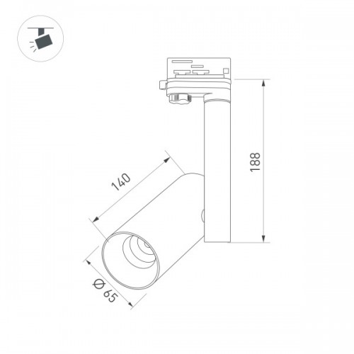 Светильник SP-POLO-TRACK-PIPE-R65-8W Day4000 (BK-GD, 40 deg) (Arlight, IP20 Металл, 3 года)