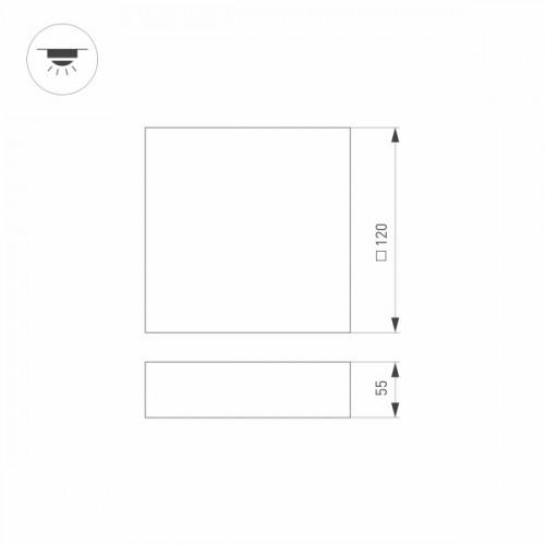 Светильник SP-QUADRO-S120x120-12W Warm3000 (WH, 120 deg, 230V) (Arlight, IP40 Металл, 3 года)