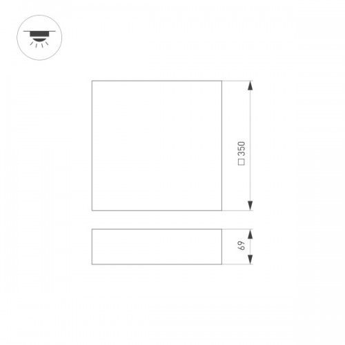 Светильник SP-QUADRO-S350x350-30W Day4000 (WH, 120 deg, 230V) (Arlight, IP40 Металл, 3 года)