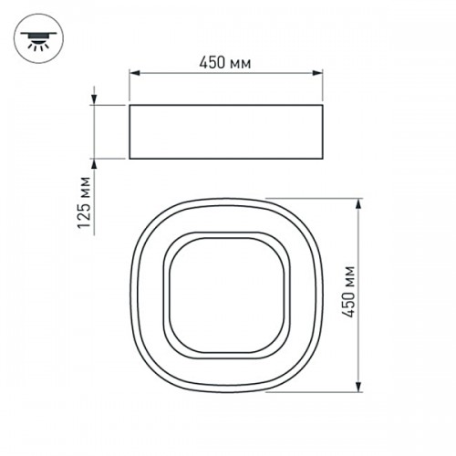 Светильник SP-TOR-QUADRAT-S450x450-35W Warm3000 (WH, 120 deg) (Arlight, IP20 Металл, 3 года)