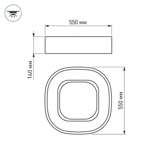 Светильник SP-TOR-QUADRAT-S550x550-53W Day4000 (WH, 120 deg) (Arlight, IP20 Металл, 3 года)