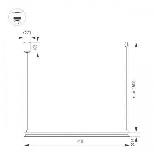 Светильник SP-UMBRA-HANG-H-L900-15W Day4000 (WH, 120 deg, 230V) (Arlight, IP20 Металл, 3 года)