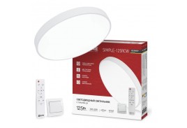 Светильник светодиодный SCANDY SIMPLE-125RCW 125Вт 230В 3000-6500K 10000Лм 400x50мм с пультом ДУ белый IN HOME
