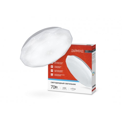 Светильник светодиодный серии DECO ДАЙМОНД 70Вт 230В 6500К 6300Лм 496х85мм IN HOME