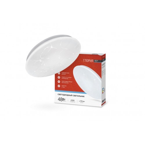 Светильник светодиодный серии DECO ГЛОРИЯ 48Вт 230В 6500К 4320Лм 380х55мм IN HOME