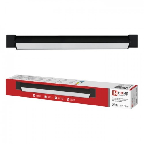 Светильник трековый линейный светодиодный поворотный LTP-OPAL 2540BL 25Вт 4000К 120гр 465мм черный IN HOME