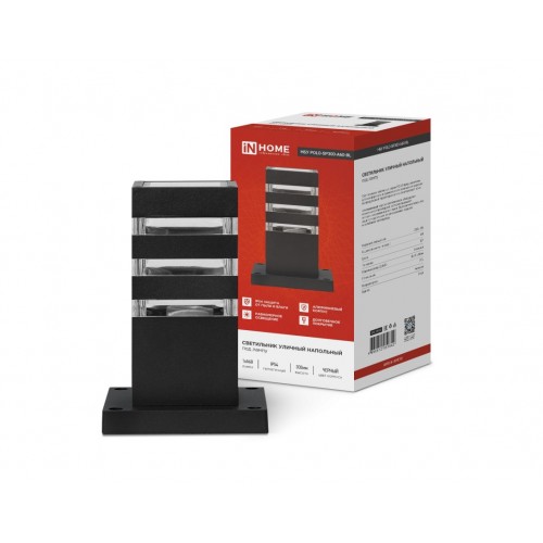 Светильник уличный напольный НБУ POLO-SP300-1xA60-BL алюминиевый 300мм черный IP54 IN HOME