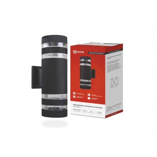 Светильник уличный настенный двусторонний НБУ POLO-R-2хA60-BL алюминиевый черный IP54 IN HOME