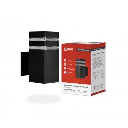 Светильник уличный настенный односторонний НБУ POLO-S-1xA60-BL алюминиевый черный IP54 IN HOME