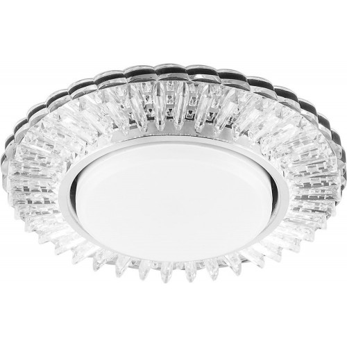 Светильник встраиваемый со светодиодной подсветкой 20LED*2835 SMD 4000K, 15W GX53, без лампы, прозрачный, хром, CD4025 с драйвером в комплекте