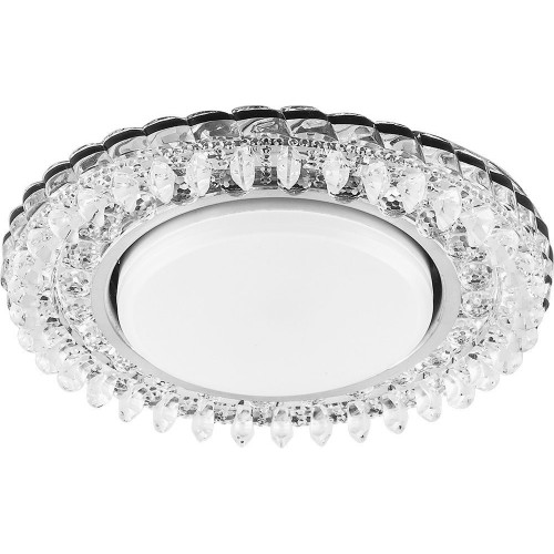 Светильник встраиваемый со светодиодной подсветкой 20LED*2835 SMD 4000K, 15W GX53, без лампы, прозрачный, хром, CD4027 с драйвером в комплекте