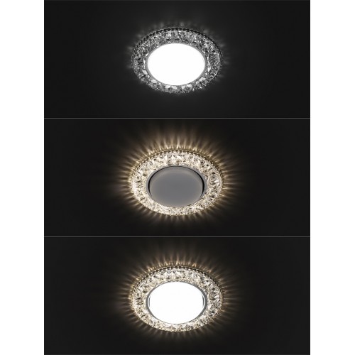 Светильник встраиваемый СВ 03-09 GX53 230В LED подсветка 5 Вт зеркальный/хром TDM