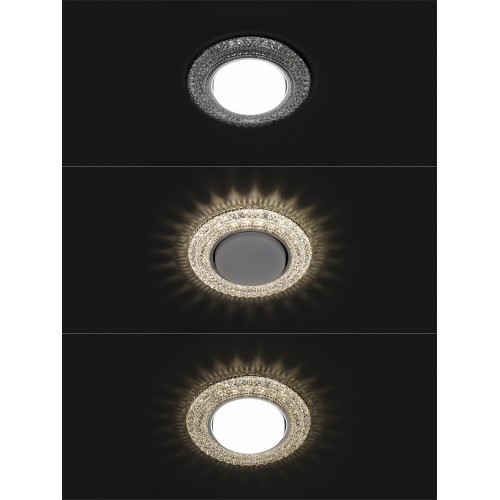 Светильник встраиваемый СВ 03-10 GX53 230В LED подсветка 5 Вт зеркальный/хром TDM