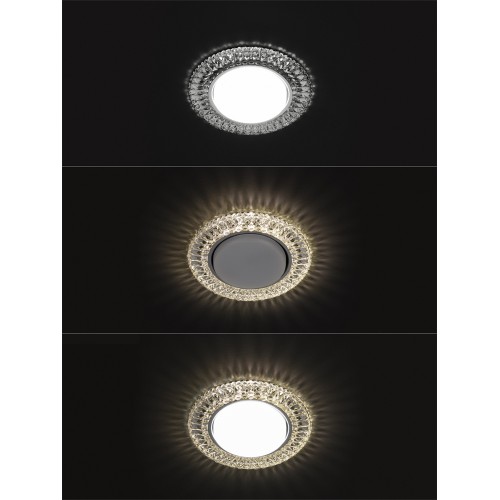 Светильник встраиваемый СВ 03-12 GX53 230В LED подсветка 5 Вт зеркальный/хром TDM