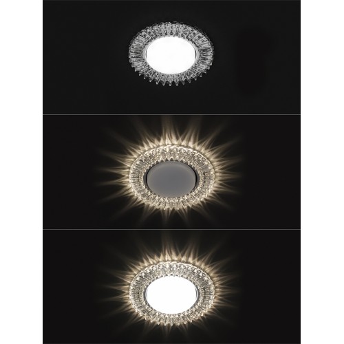 Светильник встраиваемый СВ 03-16 GX53 230В LED подсветка 5 Вт зеркальный/хром TDM