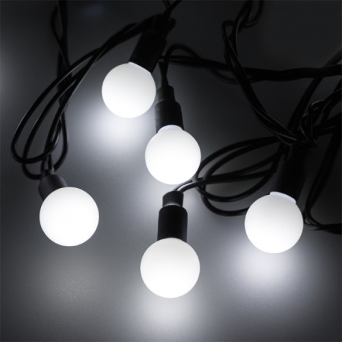 Светодиодная гирлянда ARD-BALL-CLASSIC-D23-20000-BLACK-160LED WHITE (230V, 7W) (Ardecoled, IP65)