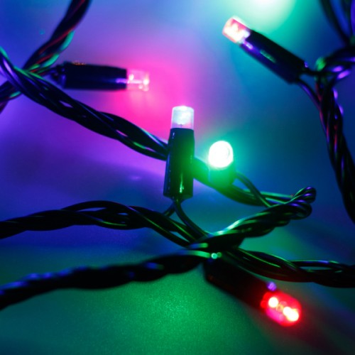 Светодиодная гирлянда ARD-STRING-CLASSIC-10000-BLACK-100LED-LIVE RGB (230V, 7W) (Ardecoled, IP65)