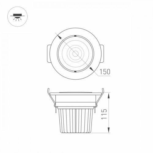 Светодиодный светильник LTD-140WH 25W White 30deg (Arlight, IP40 Металл, 3 года)