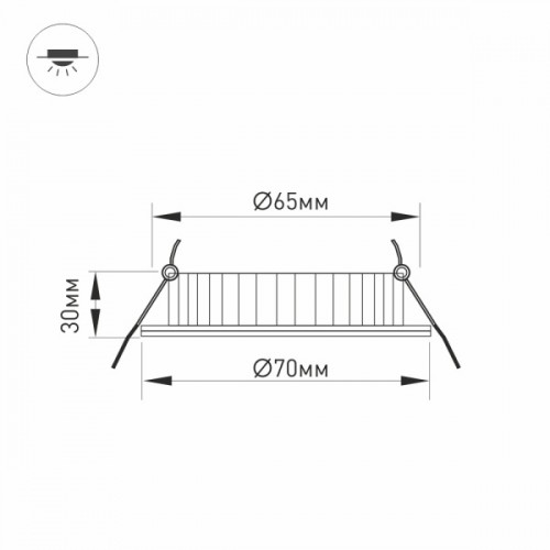 Светодиодный светильник LTM-R70WH-Frost 4.5W Day White 110deg (Arlight, IP40 Металл, 3 года)