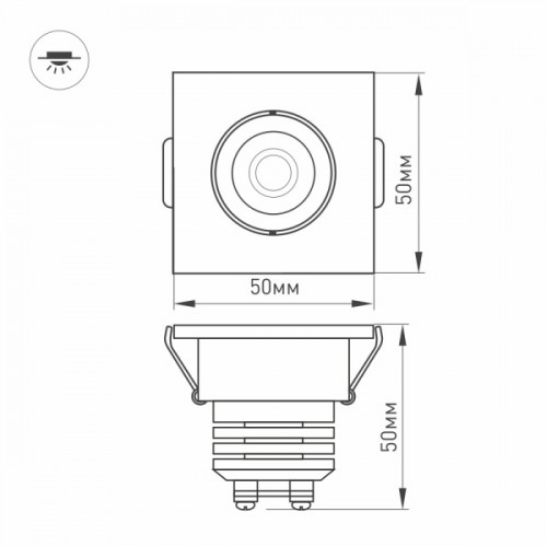 Светодиодный светильник LTM-S50x50WH 5W Day White 25deg (Arlight, IP40 Металл, 3 года)