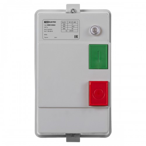 КМН34062 40А в оболочке с индикатором Ue=220В/АС3 IP54 TDM