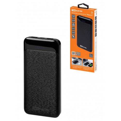 Внешний аккумулятор "Юкон 6", 10 000 mAh, 2.4 А, 2 USB, Type-C, TDM