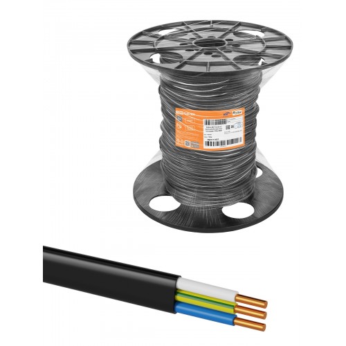 Кабель ВВГ-П нг(А)-LS 3*2,5 ок(N,PE)-0,66 ГОСТ на катушке (150м) TDM