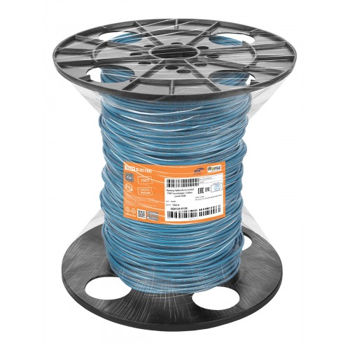 Провод ПуВнг(А)-LS 1*10,0 ГОСТ на катушке (150м), синий TDM