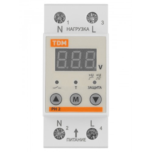 Реле напряжения 1ф РН 2 32А-220В (LED-дисплей) TDM