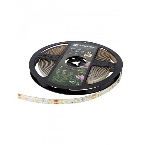 Лента светодиодная SMD2835-60 LED/м-IP65-12 В-4,8 Вт/м-3000 К (5 м) блистер TDM