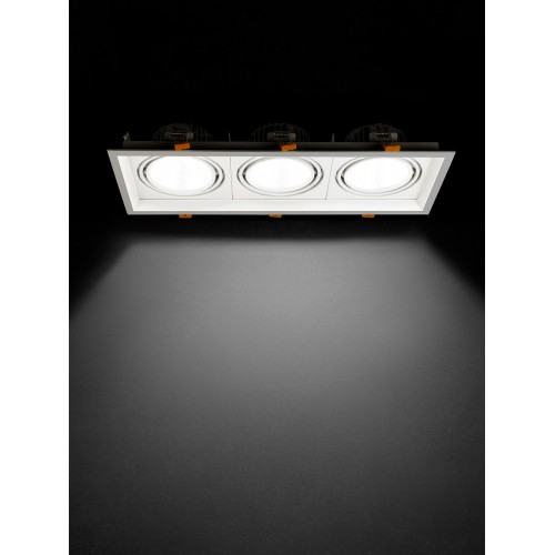 Светильник встраиваемый карданный "Фокус-1" LED CSL-01-3x11-NW 33 Вт, 35°, 4000 К, 80 Ra, IP20, TDM
