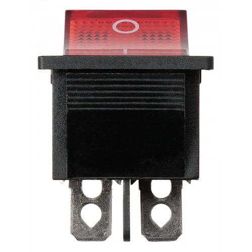 Выключатель клавишный KCD4-201N 250В AC/DC, 2P, 16А, (4с), ON-OFF черный корпус, красная клавиша с LED подсветкой TDM