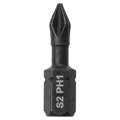 Набор бит PH1x25, односторонних, сталь S2, Е 1/4", намагниченные, торсионные, 10 шт., «Алмаз» TDM