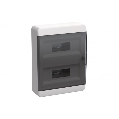 TEKFOR Корпус пластиковый ЩРН-П-24 IP41 черная прозрачная дверь IEK