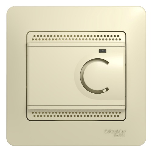 Термостат Glossa электронный для теплого пола с датчиком +5град.C +50град.C 10А в сборе беж. SchE