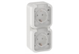 TORS Розетка 2-местная вертикальная 16А IP55 TS332 белый IEK